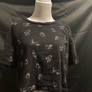 Distressed Black and White art tee